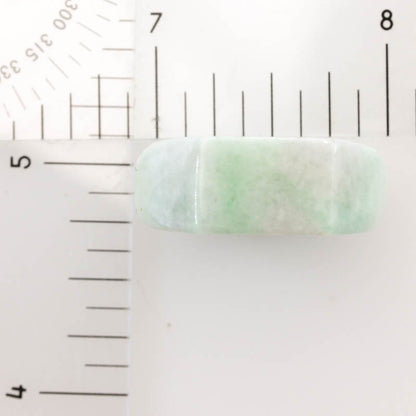 Green Jadeite Jade Flat Top Saddle Band Ring Finger Size 9.5 | UPC #407053