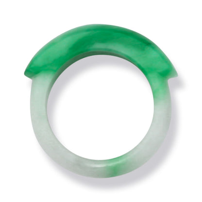 Solid Jade Saddle Ring | Green Jadeite Jade Ring Continuous Saddle Band Size 7 | UPC #267466