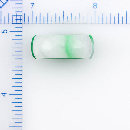 Solid Jade Saddle Ring | Green Jadeite Jade Ring Continuous Saddle Band Size 7 | UPC #267466