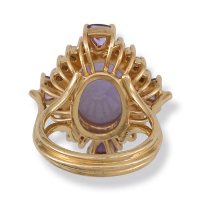 ESTATE 14K YELLOW GOLD LAVENDER JADEITE JADE RING UPC #37671