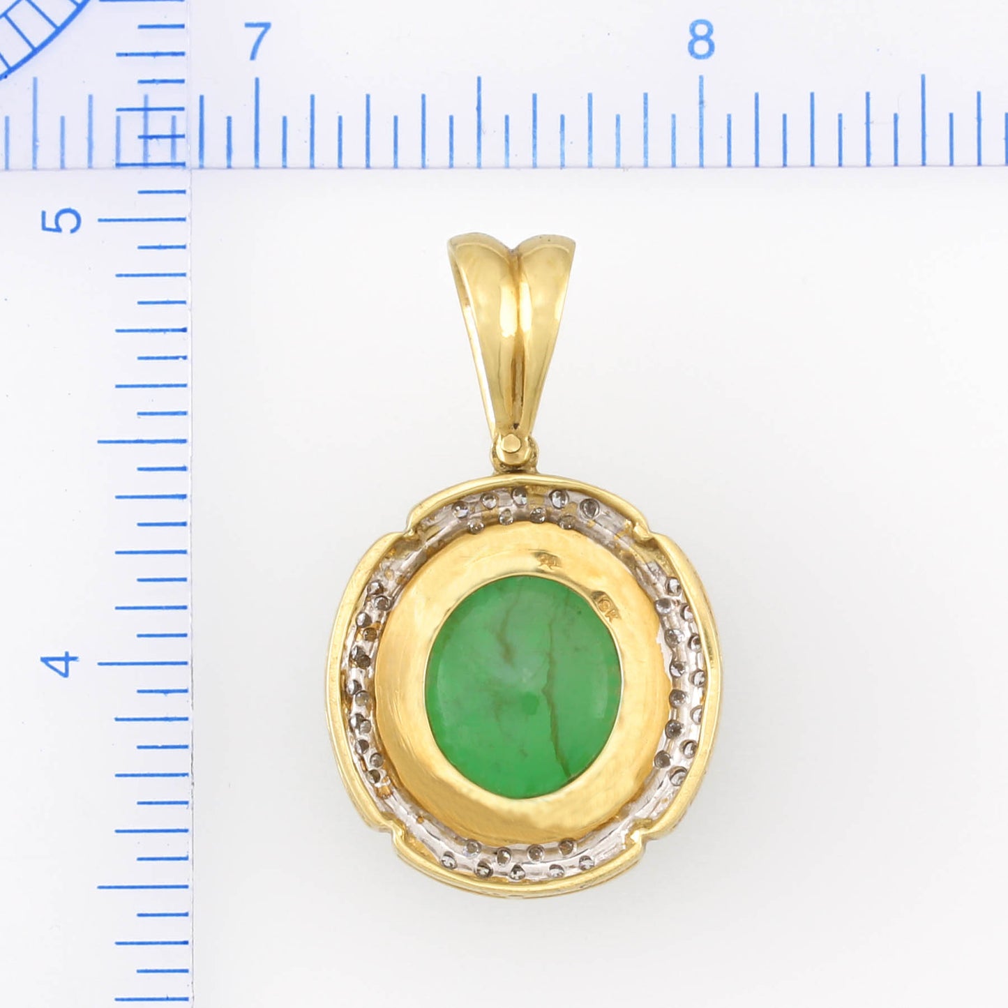 Green Jadeite Jade 18K Yellow Gold Pendant | UPC #308756