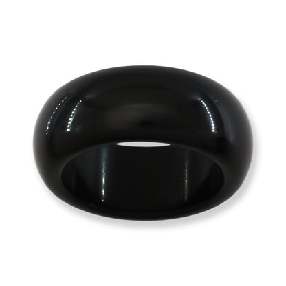 Black Jadeite Jade Band Ring | Various Finger Sizes | UPC #408944