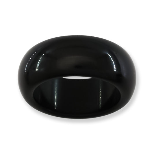 Black Jadeite Jade Band Ring | Various Finger Sizes | UPC #408944