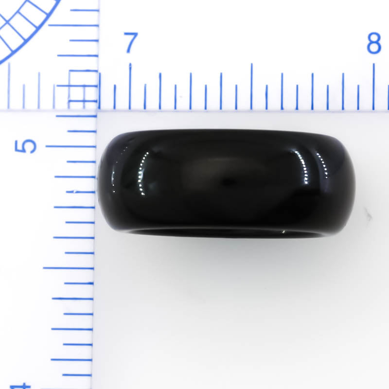 Black Jadeite Jade Band Ring | Various Finger Sizes | UPC #408944