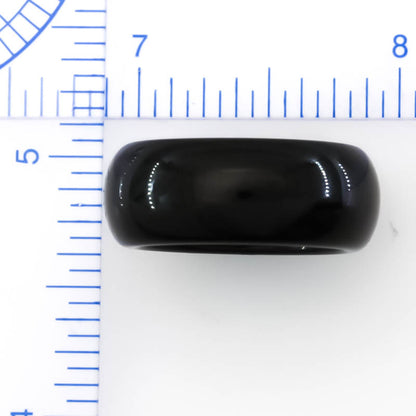 Black Jadeite Jade Band Ring | Various Finger Sizes | UPC #408944