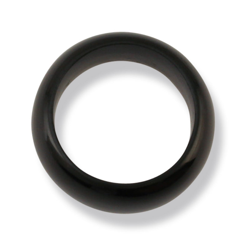 BLACK NEPHRITE JADE WIDE BAND RING FINGER SIZE 10 UPC #251526