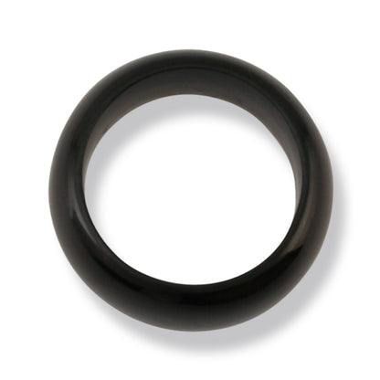 BLACK NEPHRITE JADE WIDE BAND RING FINGER SIZE 10 UPC #251526