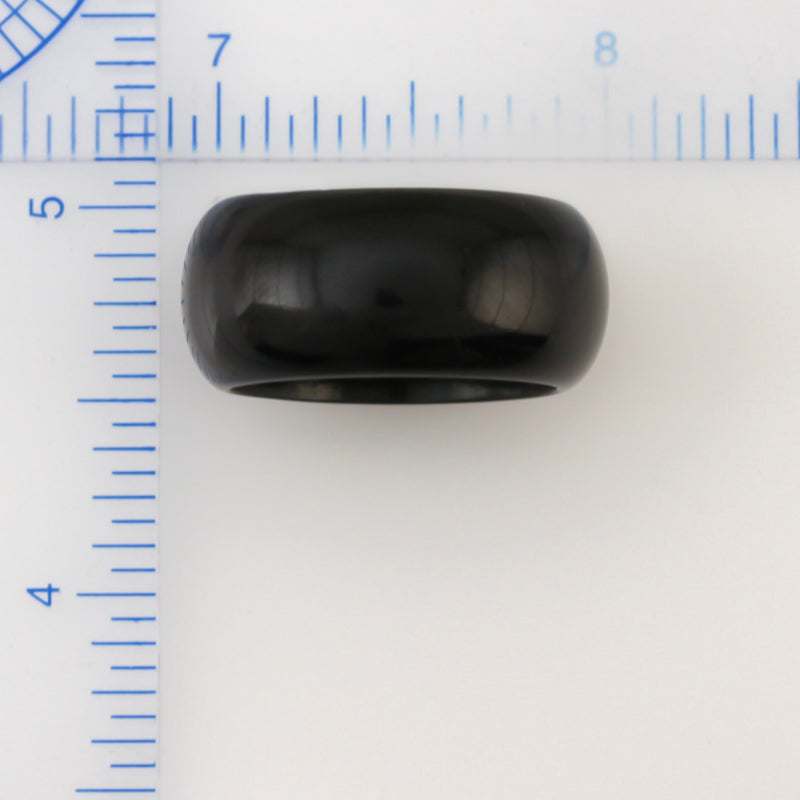 BLACK NEPHRITE JADE WIDE BAND RING FINGER SIZE 10 UPC #251526