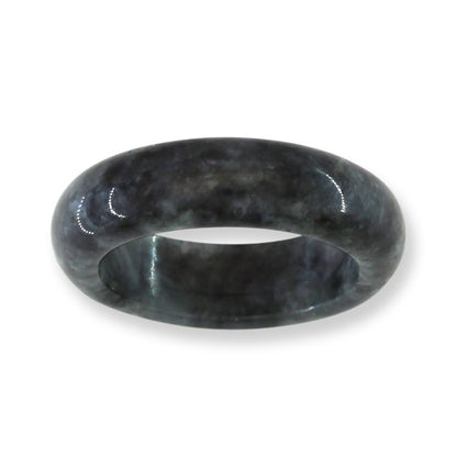 Grey Jadeite Jade Band Ring Finger Size 9 & 9.5| UPC # UPC #356221