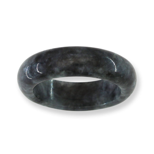 Grey Jadeite Jade Band Ring Finger Size 9 & 9.5| UPC # UPC #356221