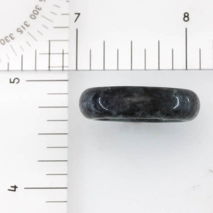 Grey Jadeite Jade Band Ring Finger Size 9 & 9.5| UPC # UPC #356221