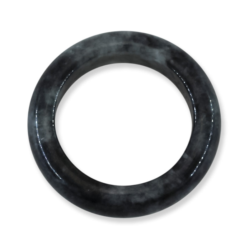 Grey Jadeite Jade Band Ring Finger Size 8 & 8.5| UPC # UPC #360884