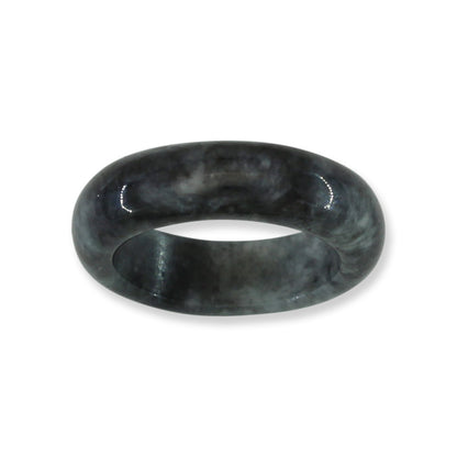 Grey Jadeite Jade Band Ring Finger Size 8 & 8.5| UPC # UPC #360884