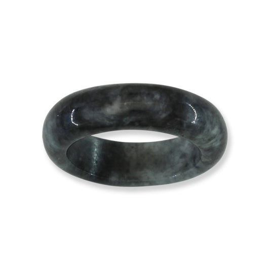 Grey Jadeite Jade Band Ring Finger Size 8 & 8.5| UPC # UPC #360884