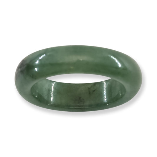 Green Jadeite Jade Band Ring Finger Size 8 | UPC #365537