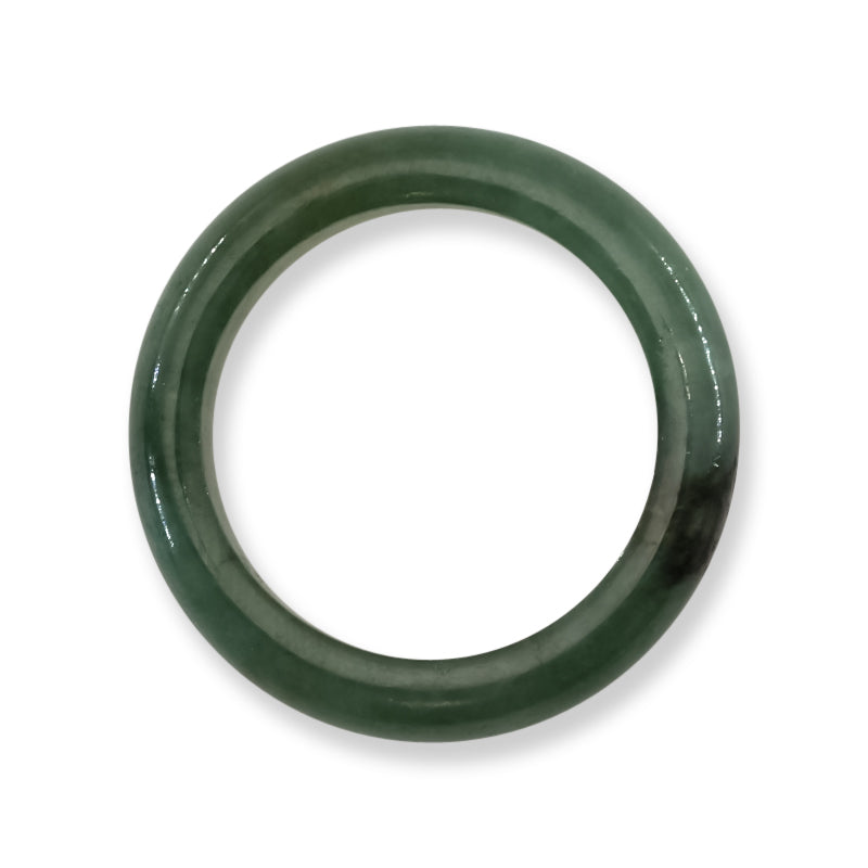Green Jadeite Jade Band Ring Finger Size 8 | UPC #365537