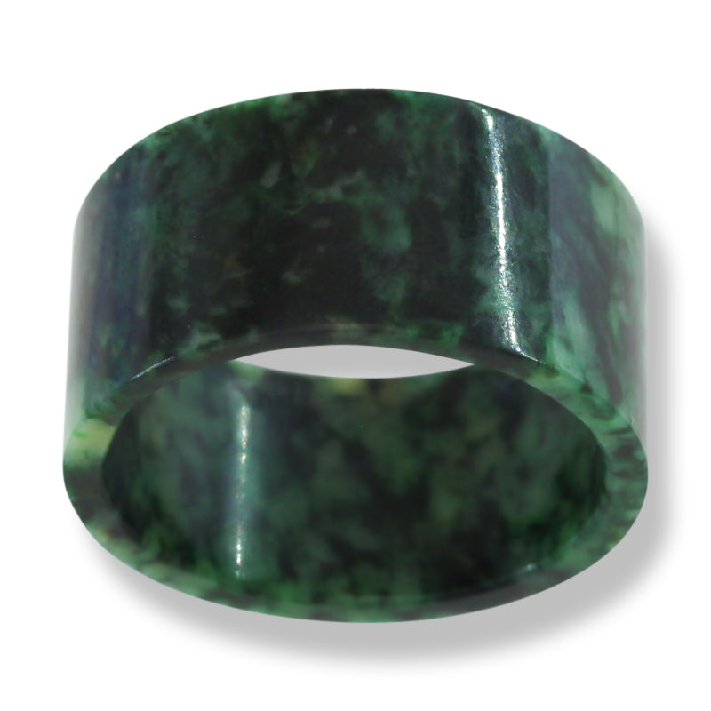 Large Solid Jade Archers Ring | Green Jadeite Jade Thumb Ring Size 16+ | UPC #365537