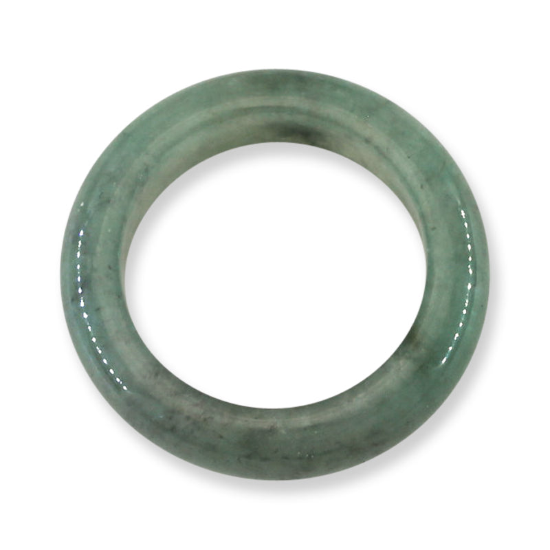 Green Jadeite Jade Band Ring Finger Size 8.25 | UPC #370944