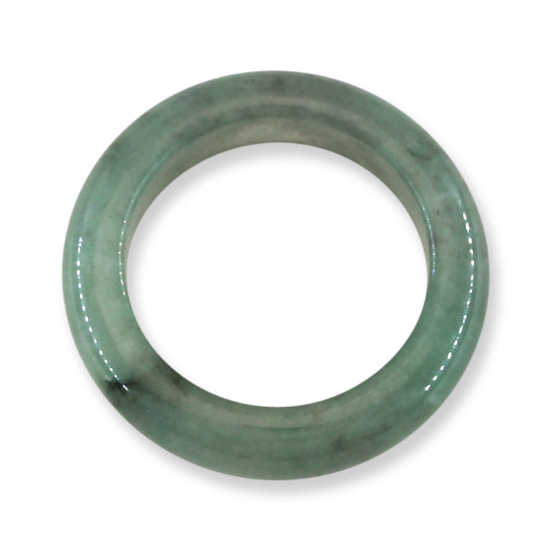 Green Jadeite Jade Band Ring Finger Size 8.25 | UPC #370944