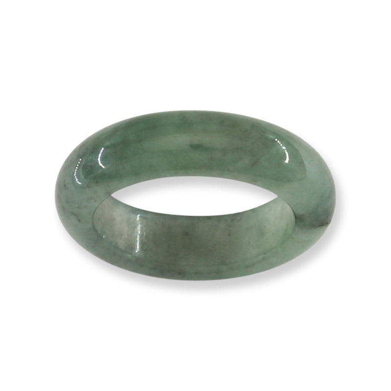 Green Jadeite Jade Band Ring Finger Size 8.25 | UPC #370944