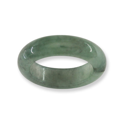 Green Jadeite Jade Band Ring Finger Size 8.25 | UPC #370944