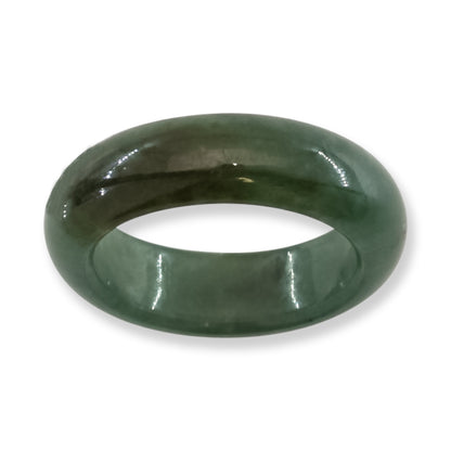 Green Jadeite Jade Band Ring Finger Size 7 | UPC #407268