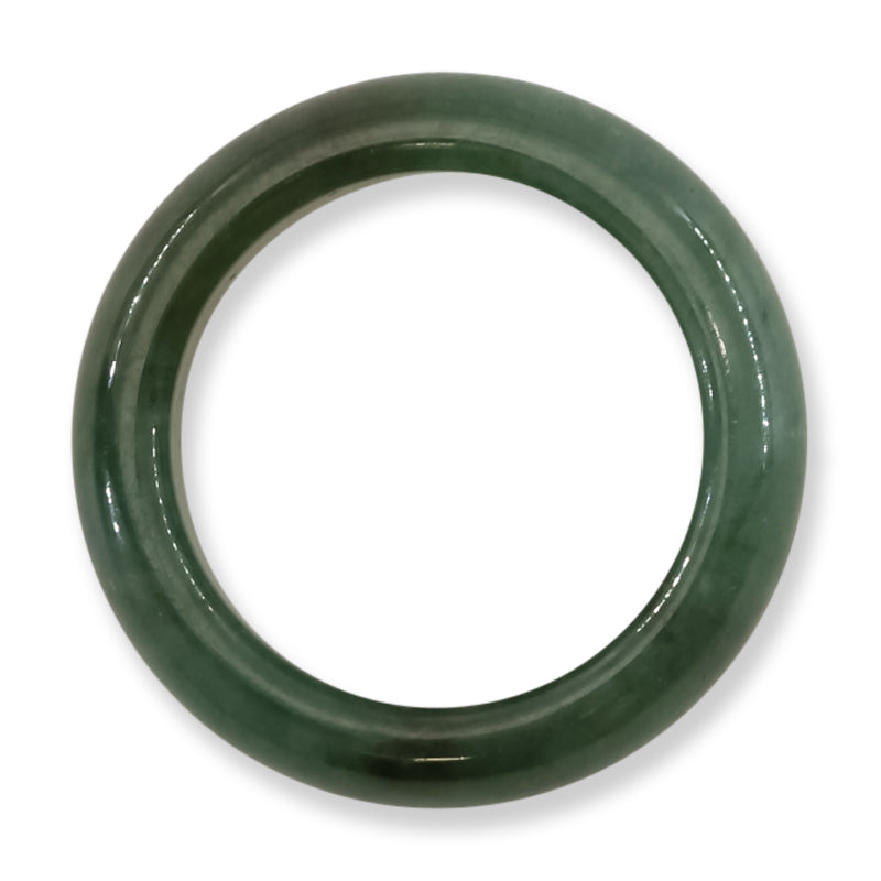 Green Jadeite Jade Band Ring Finger Size 7 | UPC #407268