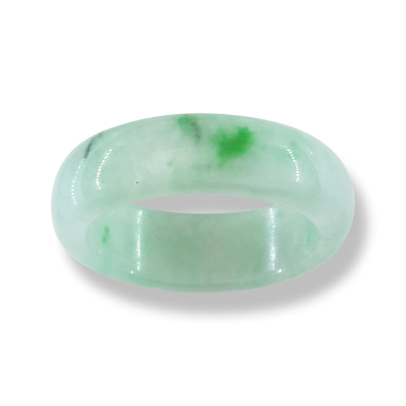 GREEN JADEITE JADE BAND RING FINGER SIZE 8.25 UPC #179394