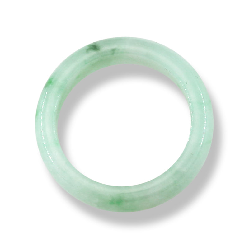 GREEN JADEITE JADE BAND RING FINGER SIZE 8.25 UPC #179394