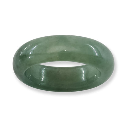 Green Jadeite Jade Band Ring Finger Size 7 | UPC #407251