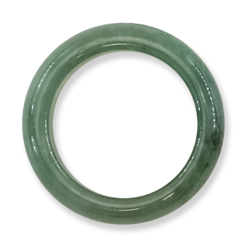 Green Jadeite Jade Band Ring Finger Size 7 | UPC #407251