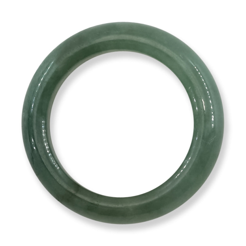 Green Jadeite Jade Band Ring Finger Size 7 | UPC #407251