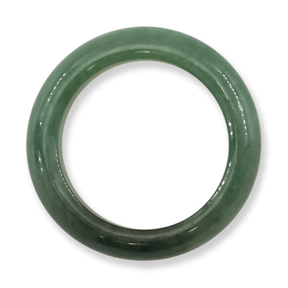 Green Jadeite Jade Band Ring Finger Size 7 | UPC #361423