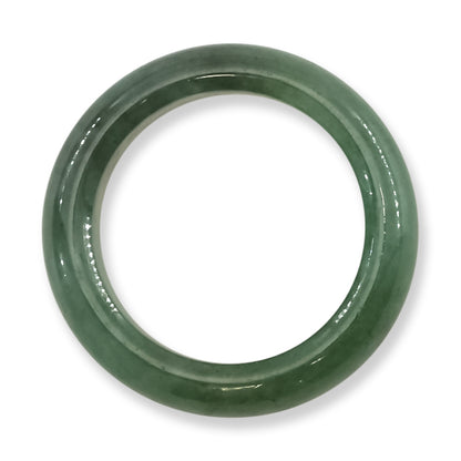 Green Jadeite Jade Band Ring Finger Size 7 | UPC #361423