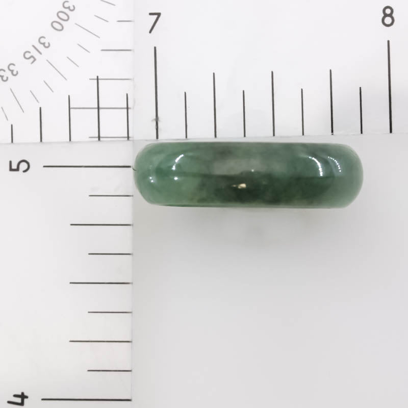 Green Jadeite Jade Band Ring Finger Size 7 | UPC #361423