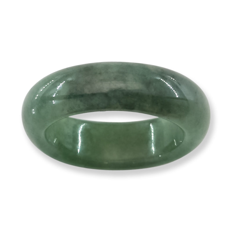 Green Jadeite Jade Band Ring Finger Size 7 | UPC #361423