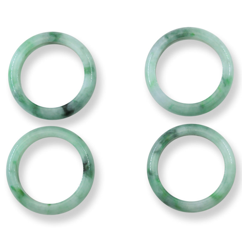 Green Jadeite Jade Band Ring Finger Size 8 | UPC #370883