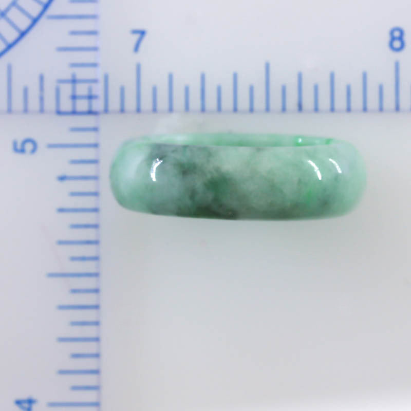 Green Jadeite Jade Band Ring Finger Size 8 | UPC #370883