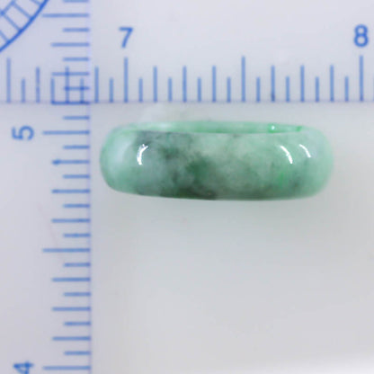 Green Jadeite Jade Band Ring Finger Size 8 | UPC #370883