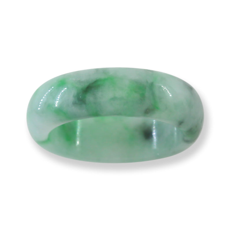 Green Jadeite Jade Band Ring Finger Size 8 | UPC #370883