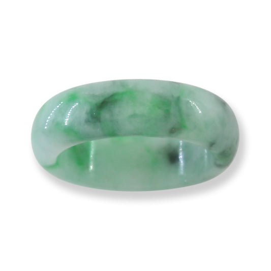 Green Jadeite Jade Band Ring Finger Size 8 | UPC #370883