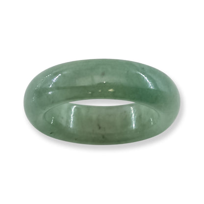 Green Jadeite Jade Band Ring Finger Size 8 | UPC #407244