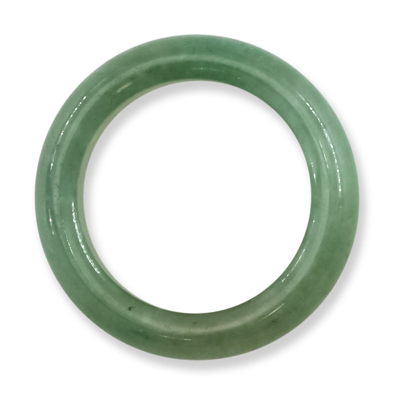 Green Jadeite Jade Band Ring Finger Size 8 | UPC #407244