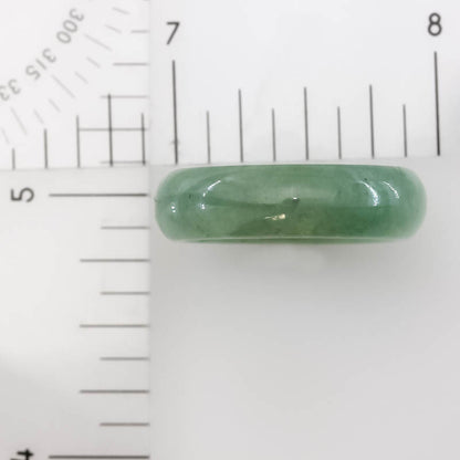 Green Jadeite Jade Band Ring Finger Size 8 | UPC #407244