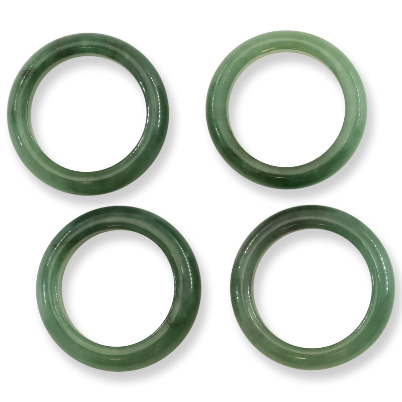 Green Jadeite Jade Band Ring Finger Size 8 | UPC #361256