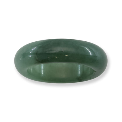 Green Jadeite Jade Band Ring Finger Size 8 | UPC #361256