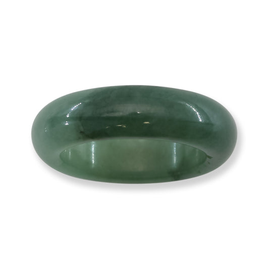 Green Jadeite Jade Band Ring Finger Size 8 | UPC #361256