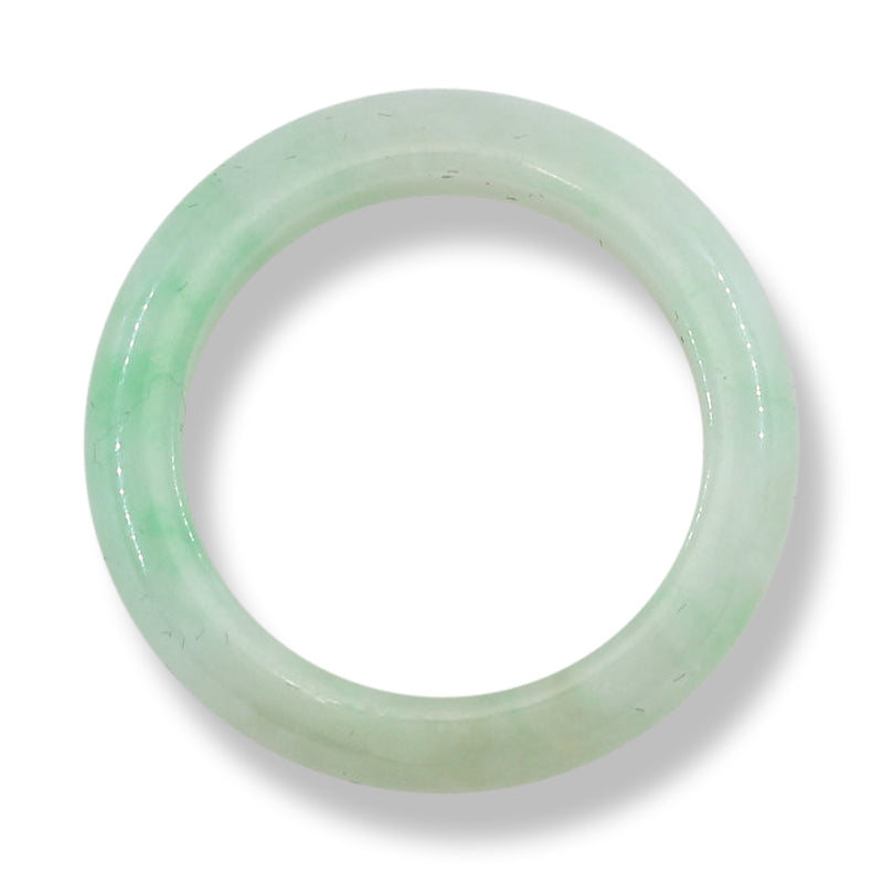 Green Jadeite Jade Band Ring Finger Size 8.5 | UPC #232518