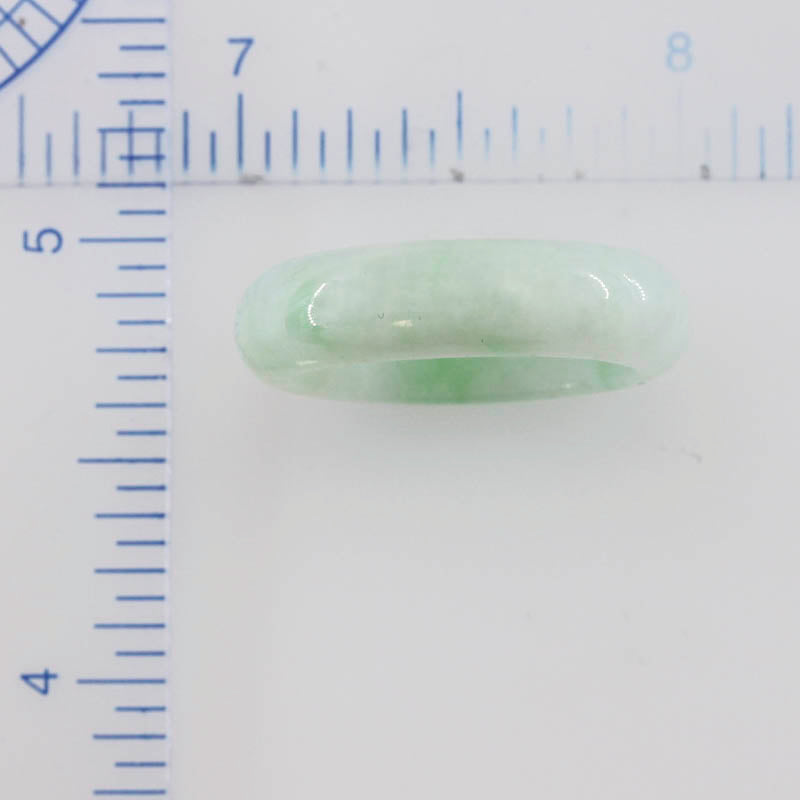 Green Jadeite Jade Band Ring Finger Size 8.5 | UPC #232518