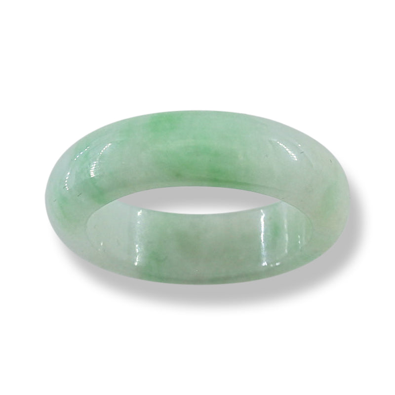 Green Jadeite Jade Band Ring Finger Size 8.5 | UPC #232518